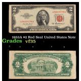 1953A $2 Red Seal United States Note Grades vf++