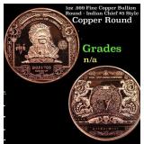 1oz .999 Fine Copper Bullion Round - Indian Chief