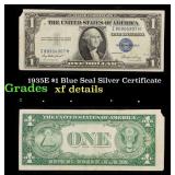 1935E $1 Blue Seal Silver Certificate Grades xf de