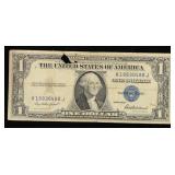 1935F $1 Blue Seal Silver Certificate Grades vf de
