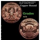 1oz .999 Fine Copper Bullion Round - Buffalo $10 S