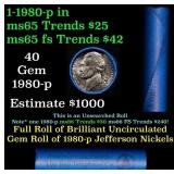 BU Shotgun Jefferson 5c roll, 1988-p 40 pcs Bell T