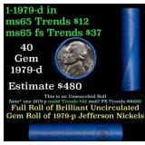 BU Shotgun Jefferson 5c roll, 1979-d 40 pcs Bank $