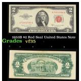 1953B $2 Red Seal United States Note Grades vf++