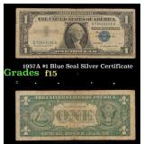 1957A $1 Blue Seal Silver Certificate Grades f+