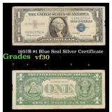 1957B $1 Blue Seal Silver Certificate Grades vf++