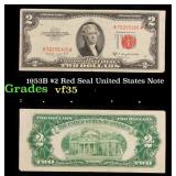 1953B $2 Red Seal United States Note Grades vf++