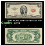 1953B $2 Red Seal United States Note Grades xf+