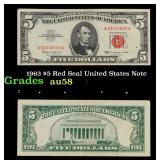 1963 $5 Red Seal United States Note Grades Choice