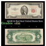 1953B $2 Red Seal United States Note Grades vf++