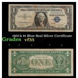 1957A $1 Blue Seal Silver Certificate Grades vf++