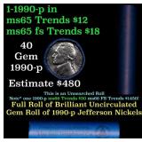 BU Shotgun Jefferson 5c roll, 1990-p 40 pcs Bank $