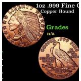 1oz .999 Fine Copper Bullion Round - Indian Gold C
