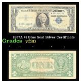 1957A $1 Blue Seal Silver Certificate Grades vf++