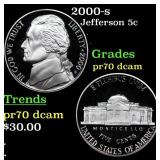 2000-s Proof Jefferson Nickel 5c pr70 dcam SEGS