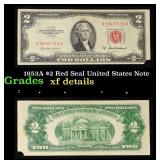 1953A $2 Red Seal United States Note Grades xf det