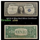 1957A $1 Blue Seal Silver Certificate Grades xf