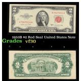 1953B $2 Red Seal United States Note Grades vf++