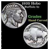 1920 Hobo Buffalo Nickel 5c Grades Hand Carved