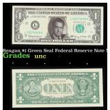 Reagan $1 Green Seal Federal Reserve Note Grades B