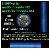 BU Shotgun Jefferson 5c roll, 1993-p 40 pcs Bank $