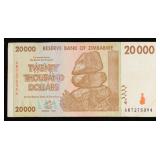 2008 Reserve Bank of Zimbabwe 20,000 Dollars Hyper