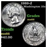 1989-d Washington Quarter 25c Grades GEM+ Unc