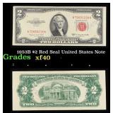 1953B $2 Red Seal United States Note Grades xf