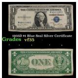 1935D $1 Blue Seal Silver Certificate Grades vf++