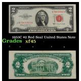 1953C $2 Red Seal United States Note Grades xf+