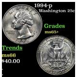 1994-p Washington Quarter 25c Grades GEM+ Unc