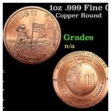 1oz .999 Fine Copper Bullion Round - Apollo 11 Sty