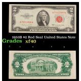 1953B $2 Red Seal United States Note Grades xf