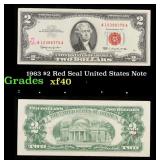 1963 $2 Red Seal United States Note Grades xf