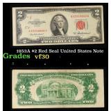 1953A $2 Red Seal United States Note Grades vf++