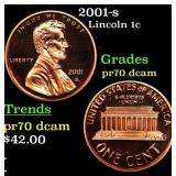 2001-s Proof Lincoln Cent 1c Grades GEM++ Proof De