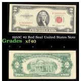 1953C $2 Red Seal United States Note Grades xf