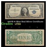 1957B $1 Blue Seal Silver Certificate Grades vf++