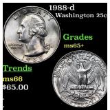 1988-d Washington Quarter 25c Grades GEM+ Unc