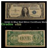 1935G $1 Blue Seal Silver Certificate Grades vf+ M
