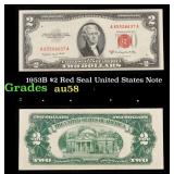 1953B $2 Red Seal United States Note Grades Choice
