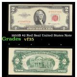 1953B $2 Red Seal United States Note Grades vf++