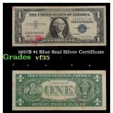 1957B $1 Blue Seal Silver Certificate Grades vf++
