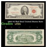 1963 $2 Red Seal United States Note Grades vf++
