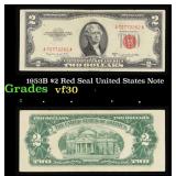 1953B $2 Red Seal United States Note Grades vf++