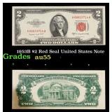 1953B $2 Red Seal United States Note Grades Choice