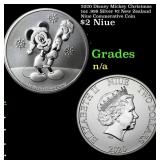2020 Disney Mickey Christmas 1oz .999 Silver $2 Ne