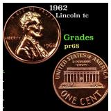1962 Proof Lincoln Cent 1c Grades GEM++ Proof