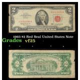 1963 $2 Red Seal United States Note Grades vf+