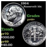 1964 Proof Roosevelt Dime 10c Grades GEM++ Proof
